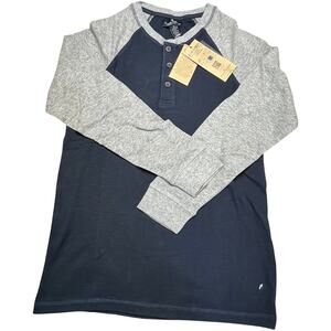 Tailor Vintage  Men’s Henley Navy Blue Long Sleeve Performance Shirt Small NWT